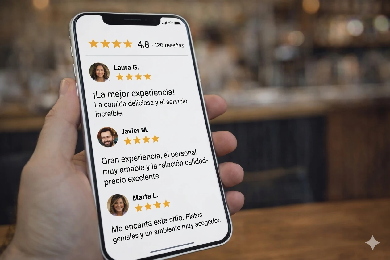 Social proof with ratings and reviews in local marketing